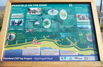 Pakefield Cliff tourist information board